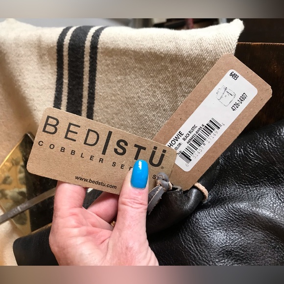 NWT Bed Stu Howie Leather Backpack Black Lux Rustic Retail $365 - Picture 5 of 16